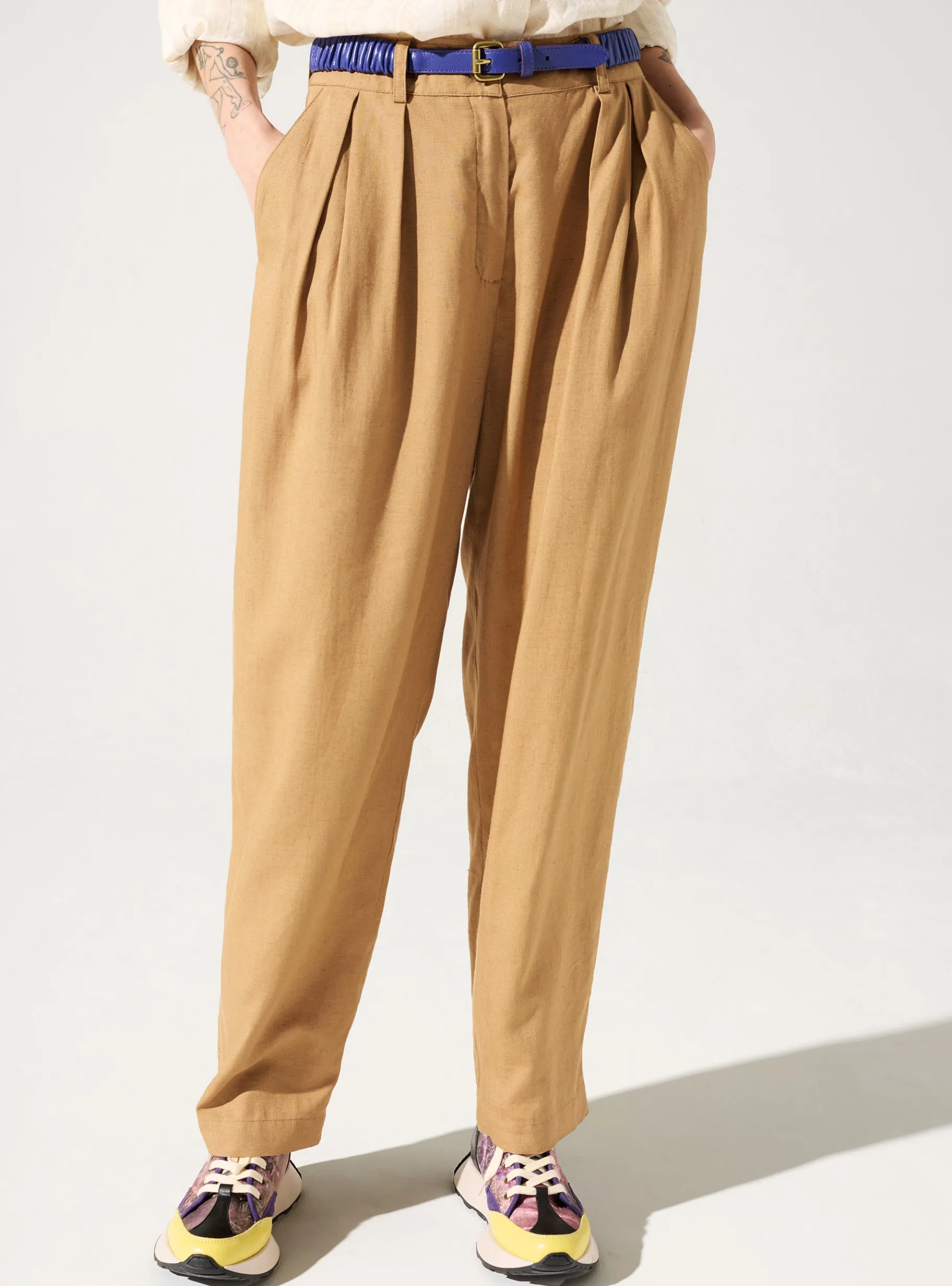 Cotélac Bas*Pantalon carotte Chamois